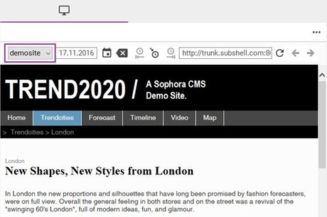 Preview Selection Sophora CMS