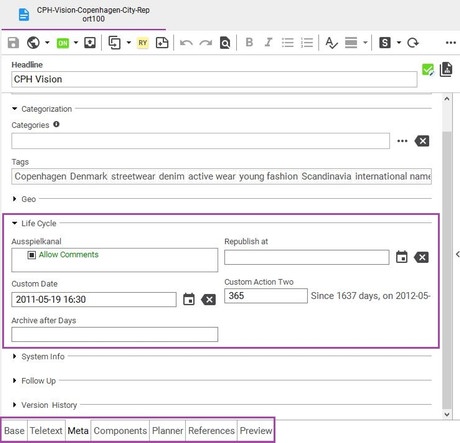 Time Scheduling for Documents