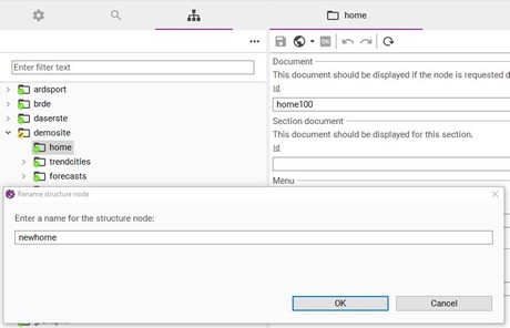 structure node renaming