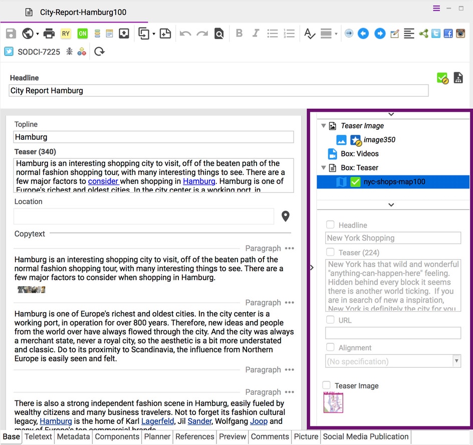 Sophora CMS - Components Structure and Details