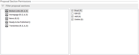 Proposal section permissions