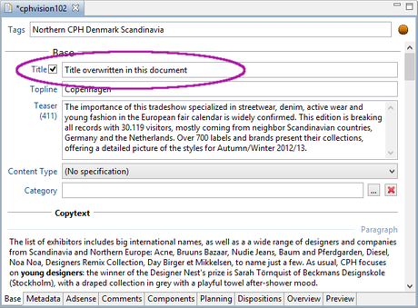 Overwritten Property Value in Document Editor