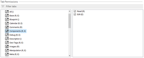 Tab permissions
