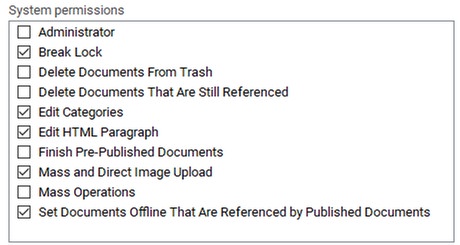 System permissions