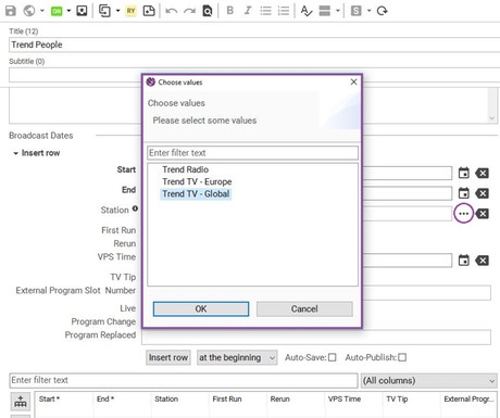 creating new epg document