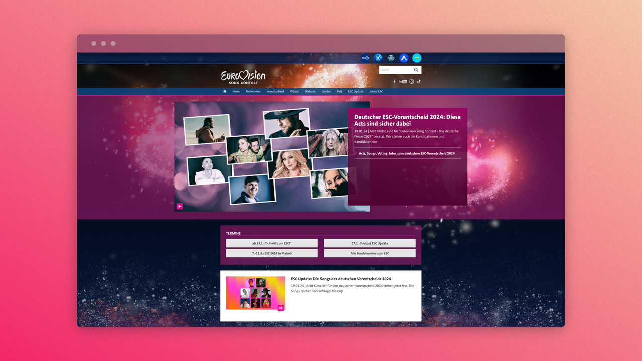 eurovision.de website