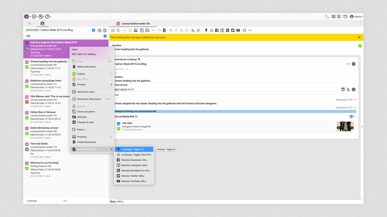 Liveblogs: DeskClient