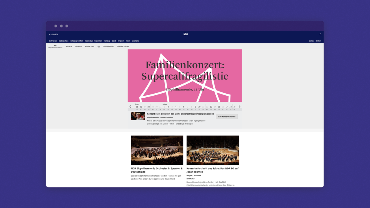 Website of the NDR Elbphilharmonie Orchestra 