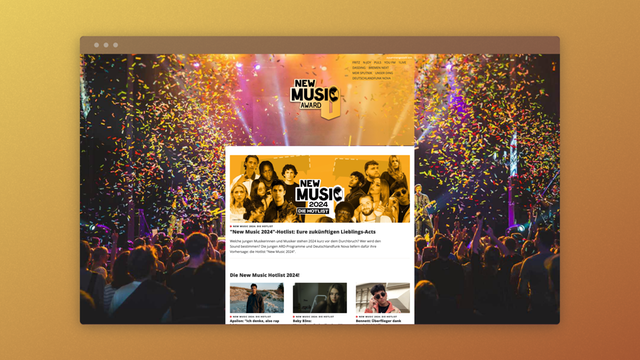 Website des New Music Award 