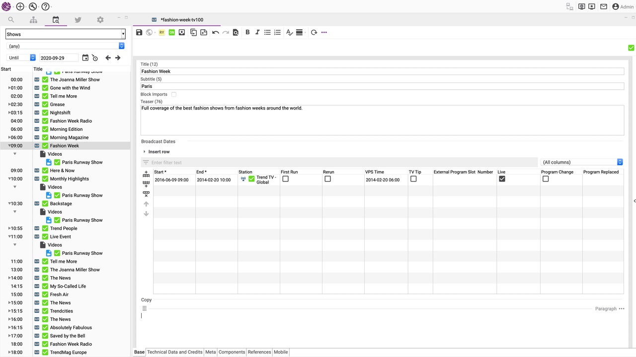 DateSearch: Searching Broadcasts
