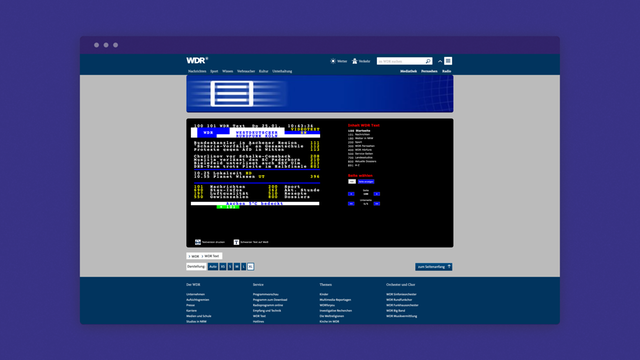News section in the WDR teletext