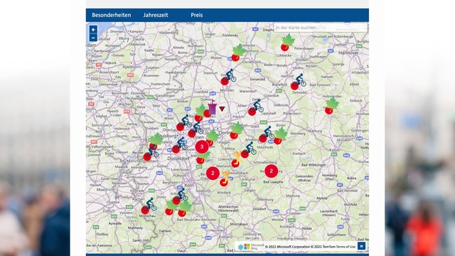 WDR.de: Map with destinations